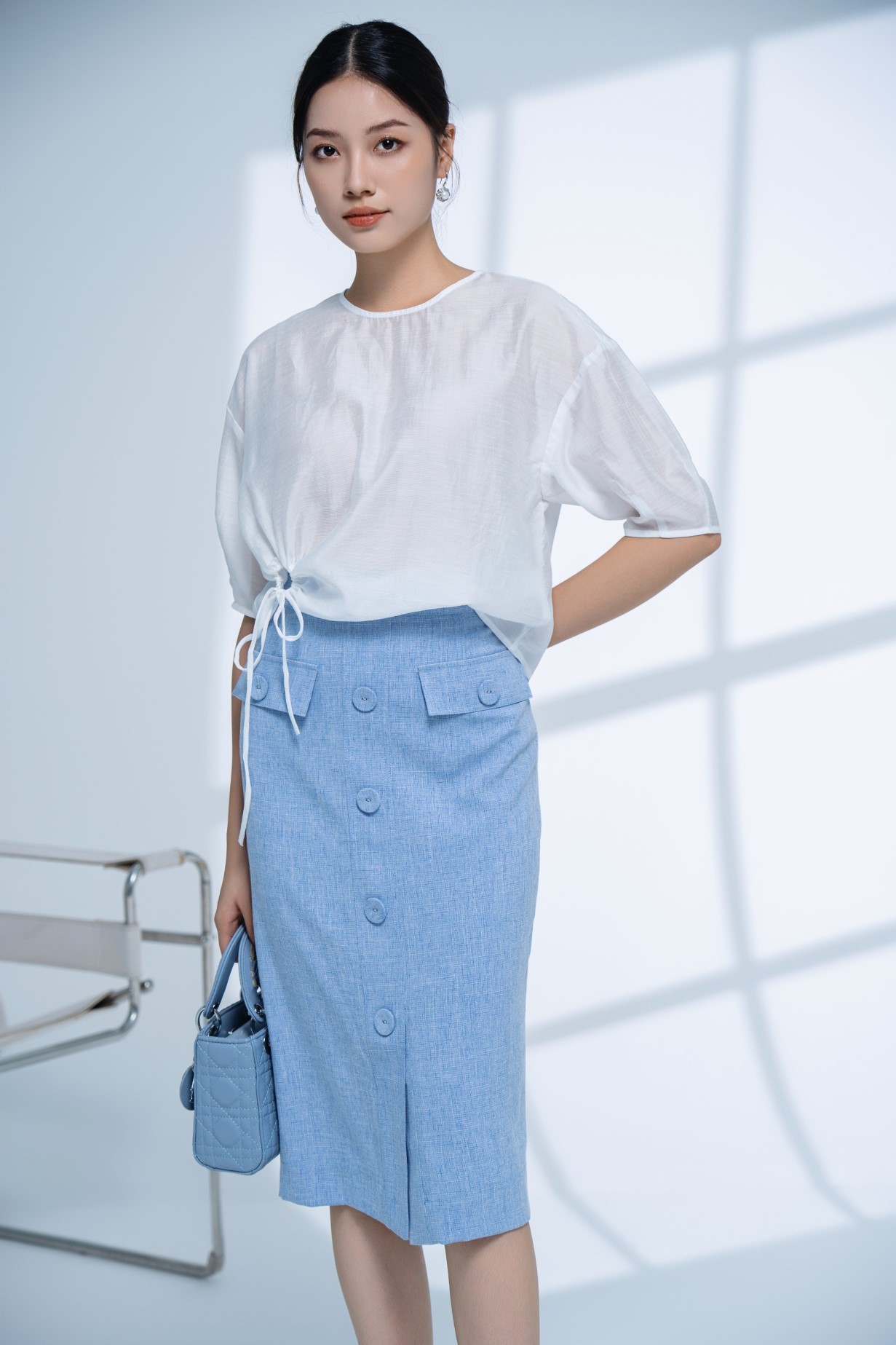 Chân váy bút chì dáng dài xẻ sau CV03-04 | Thời trang công sở K&K Fashion