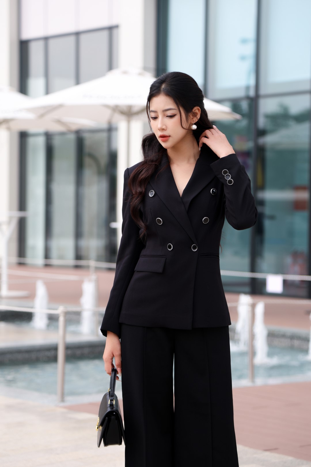 Áo vest nữ tay dài cao cấp LC-STORE màu xanh đen giá sỉ, giá bán buôn - Thị  Trường Sỉ