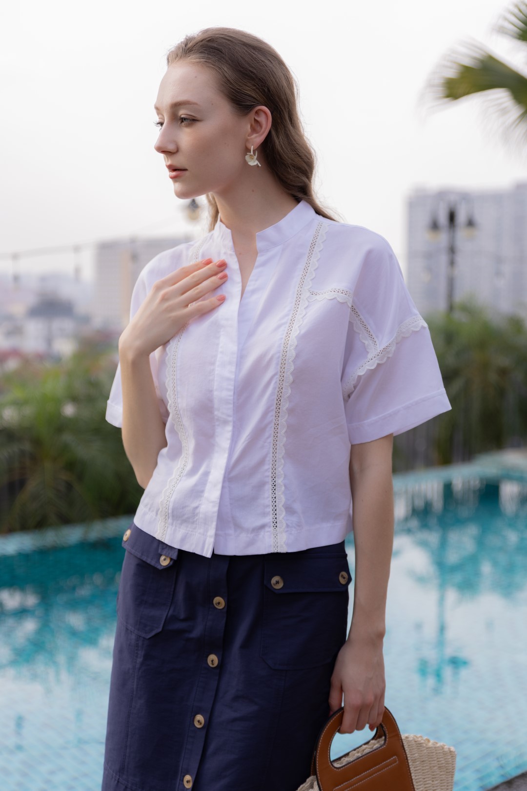 Áo sơ mi croptop nữ 24SF26818012/SP2401