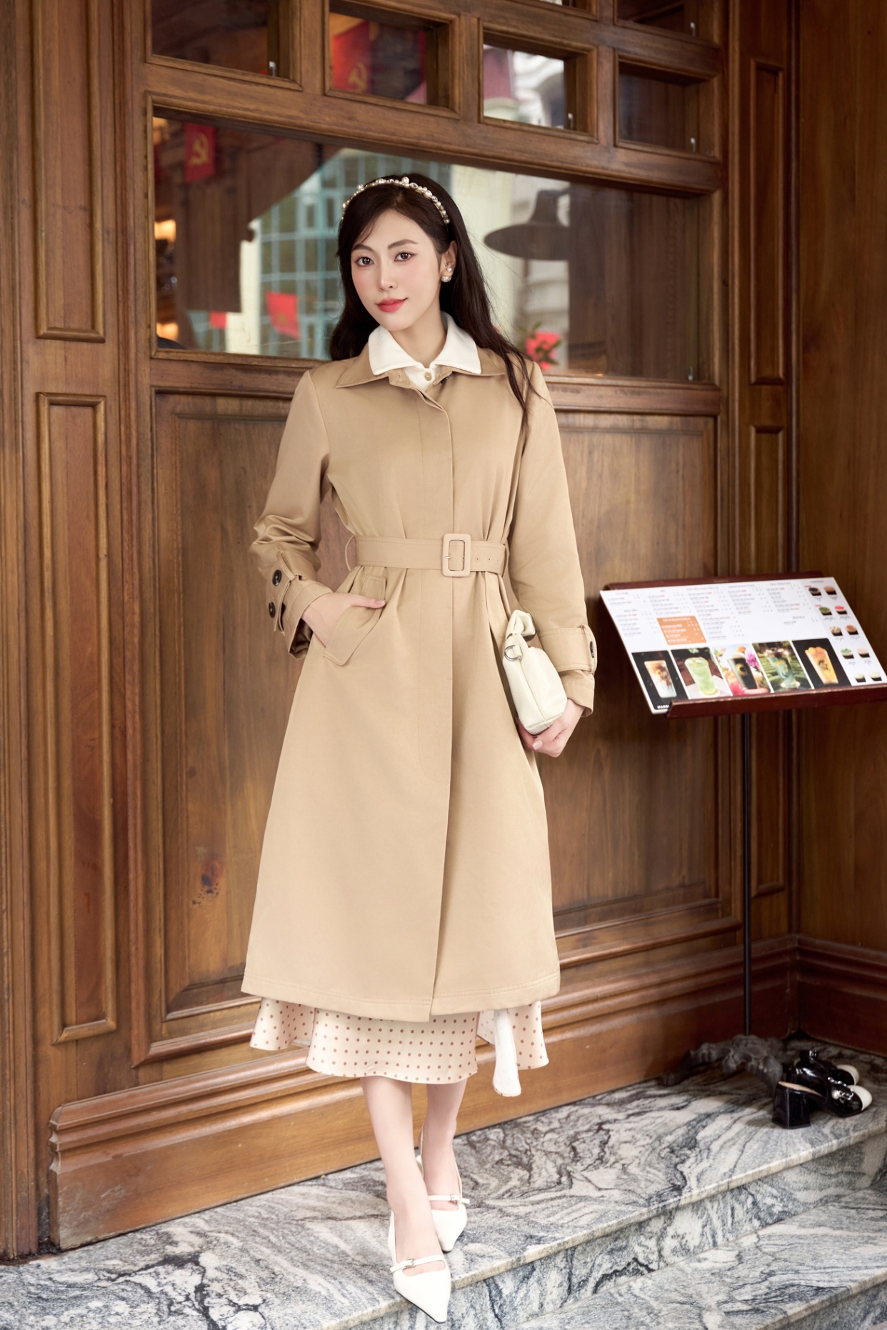 Áo khoác dài nữ 25GF6895158/SP2510