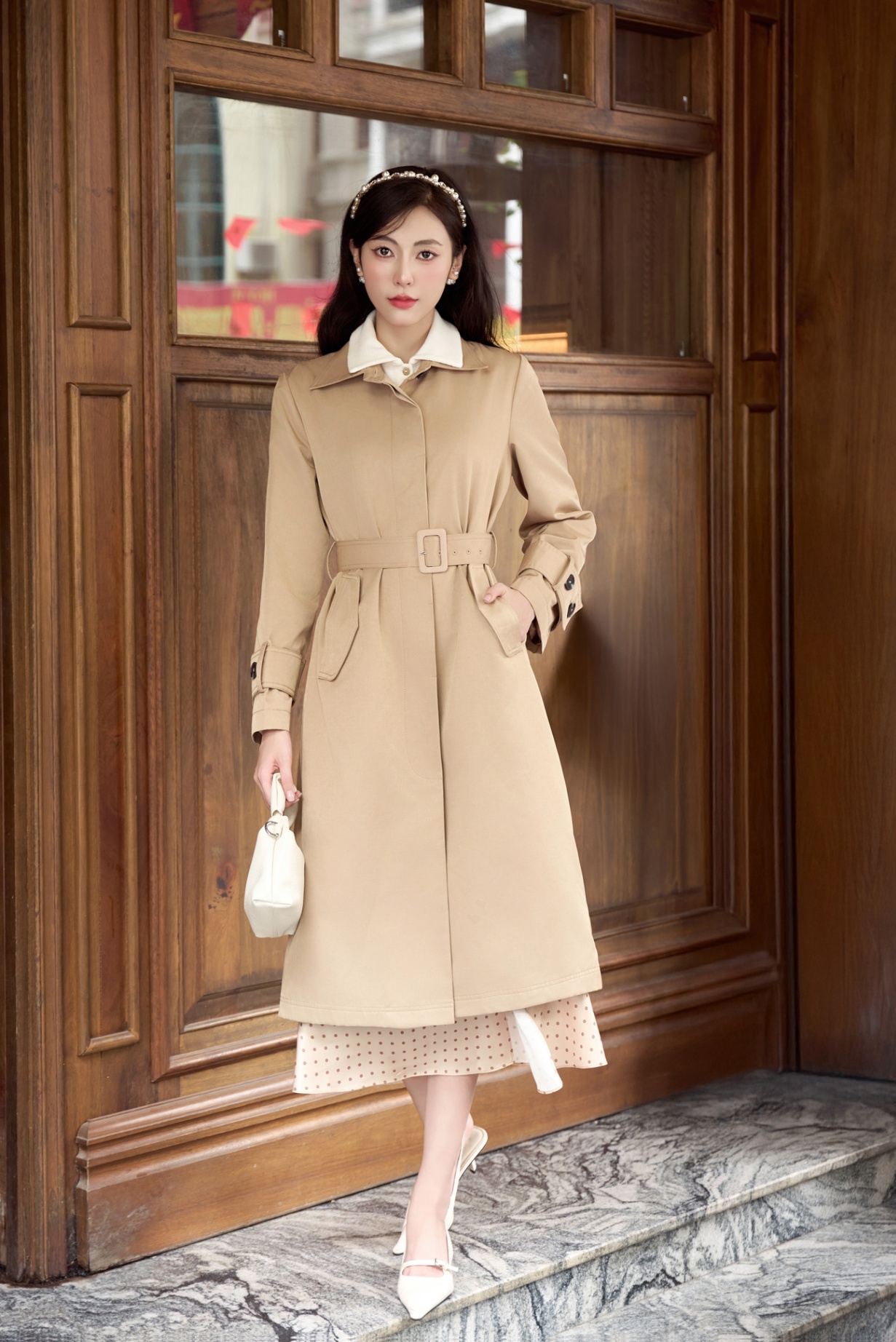 Áo khoác dài nữ 25GF6895158/SP2510