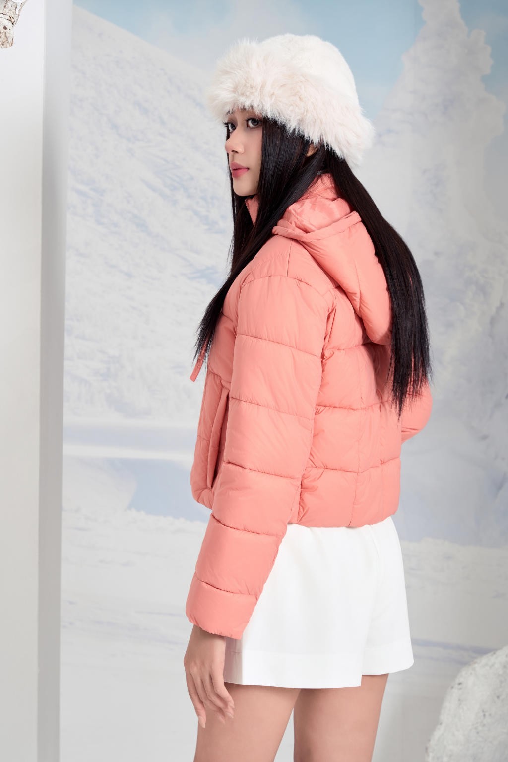 Áo Jacket nữ 3L dáng ngắn 251JWS3021/FY2502