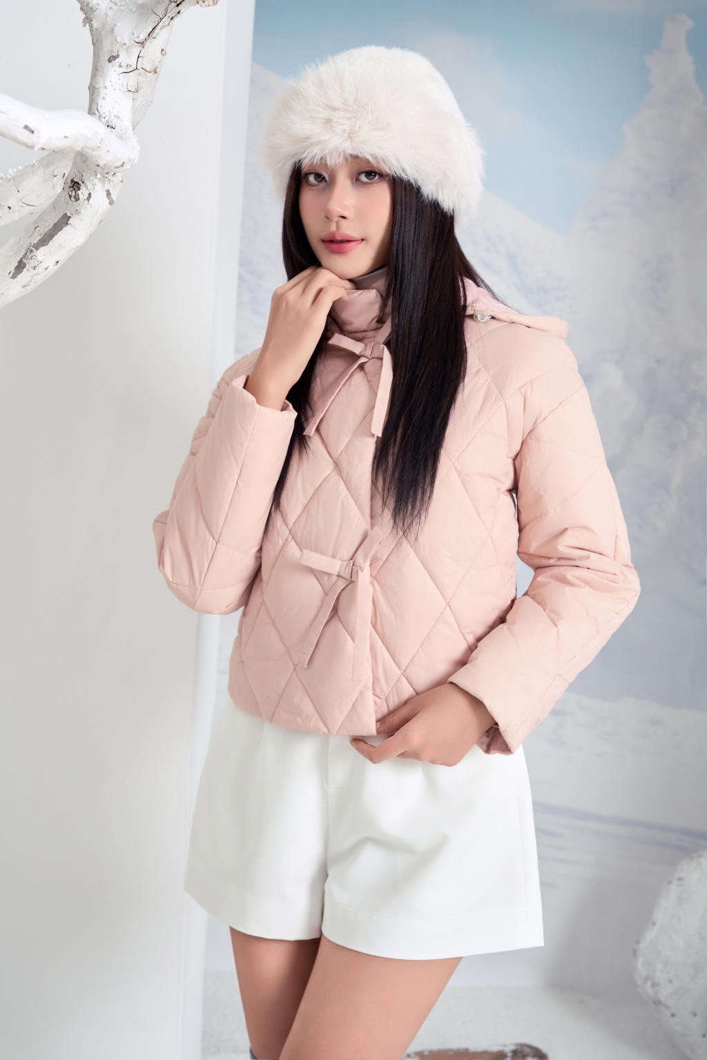 Áo Jacket nữ 3L dáng ngắn 251JWS3023/FY2502