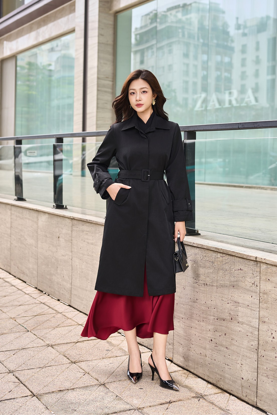 Áo khoác dài nữ 25GF6895158/SP2510