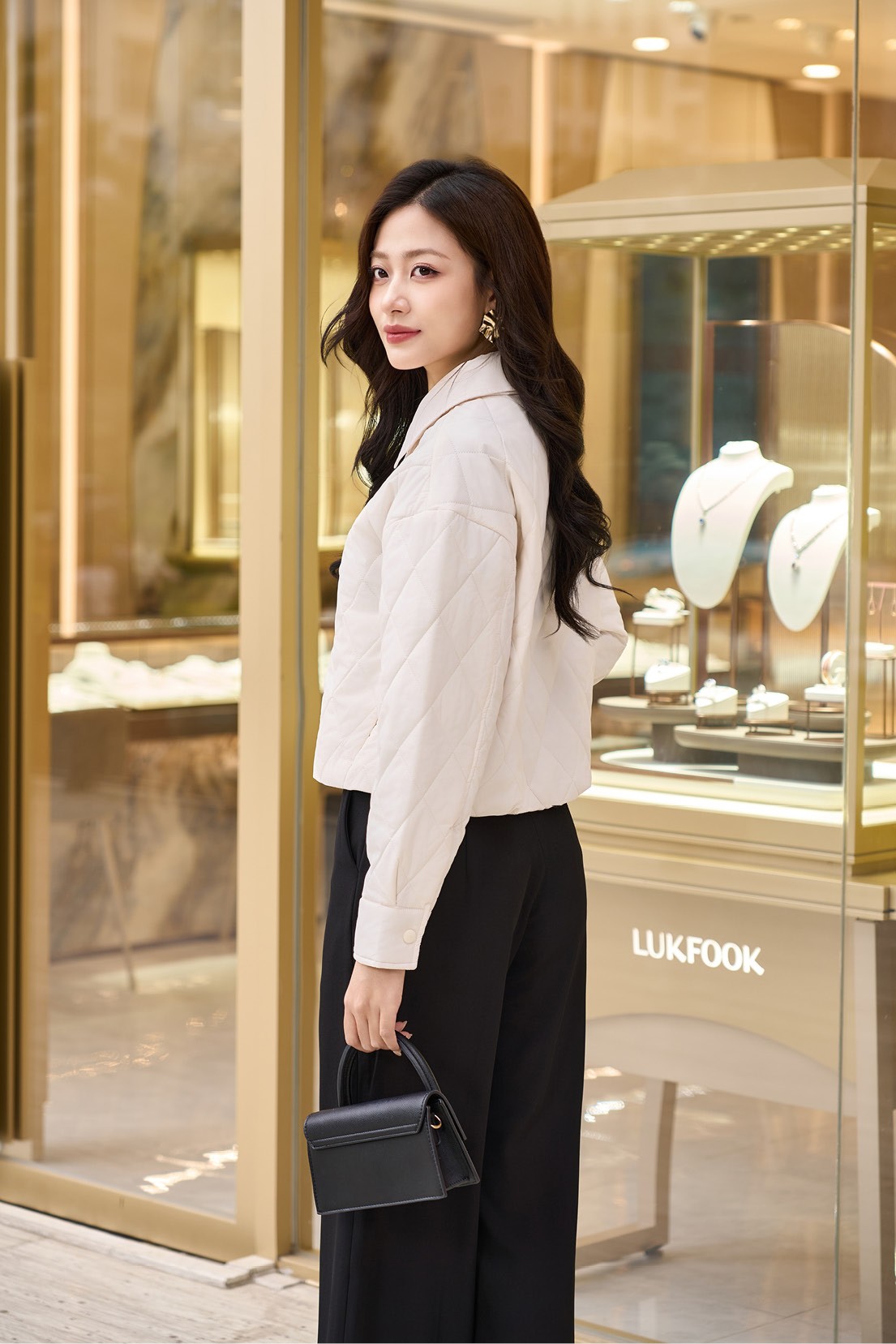 Áo Jacket nữ 3L dáng ngắn 251JWS3024/FY2502