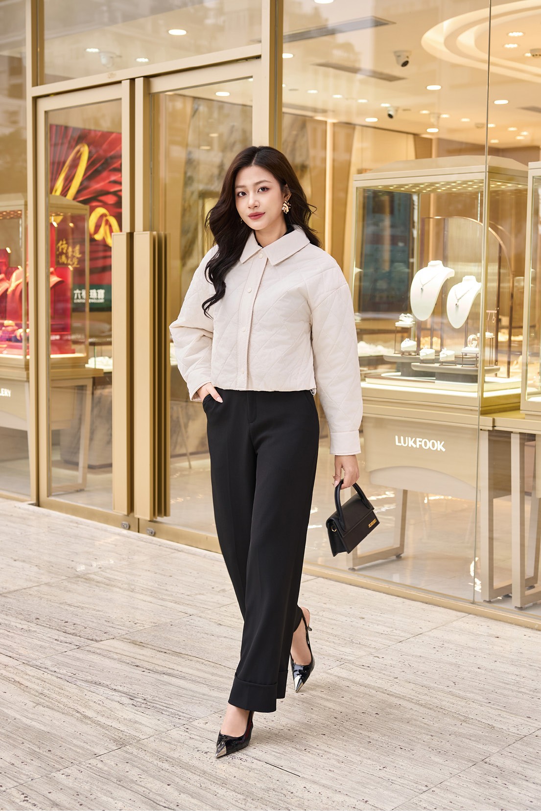 Áo Jacket nữ 3L dáng ngắn 251JWS3024/FY2502