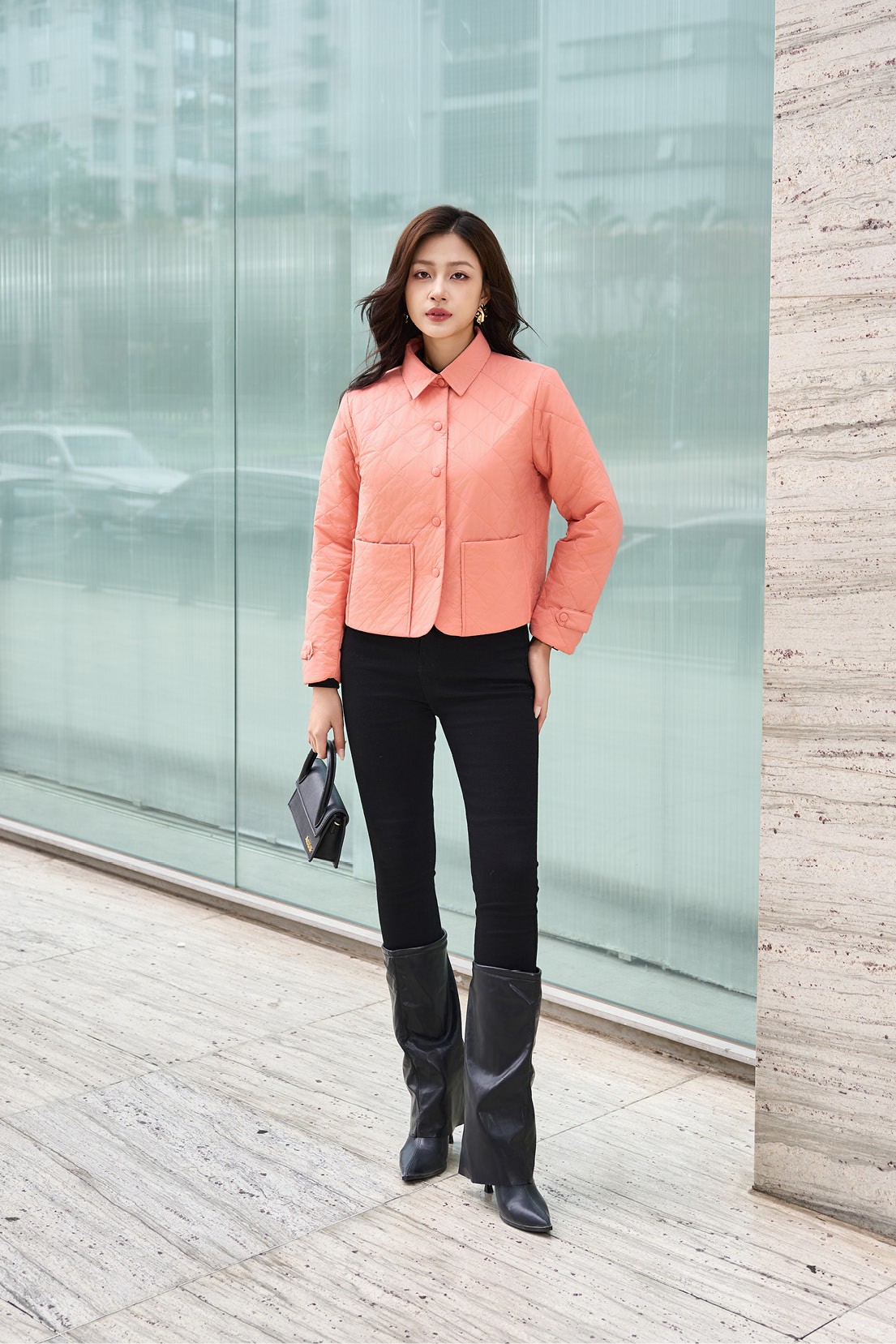 Áo Jacket nữ 3L dáng ngắn 251JWS3010/FY2502