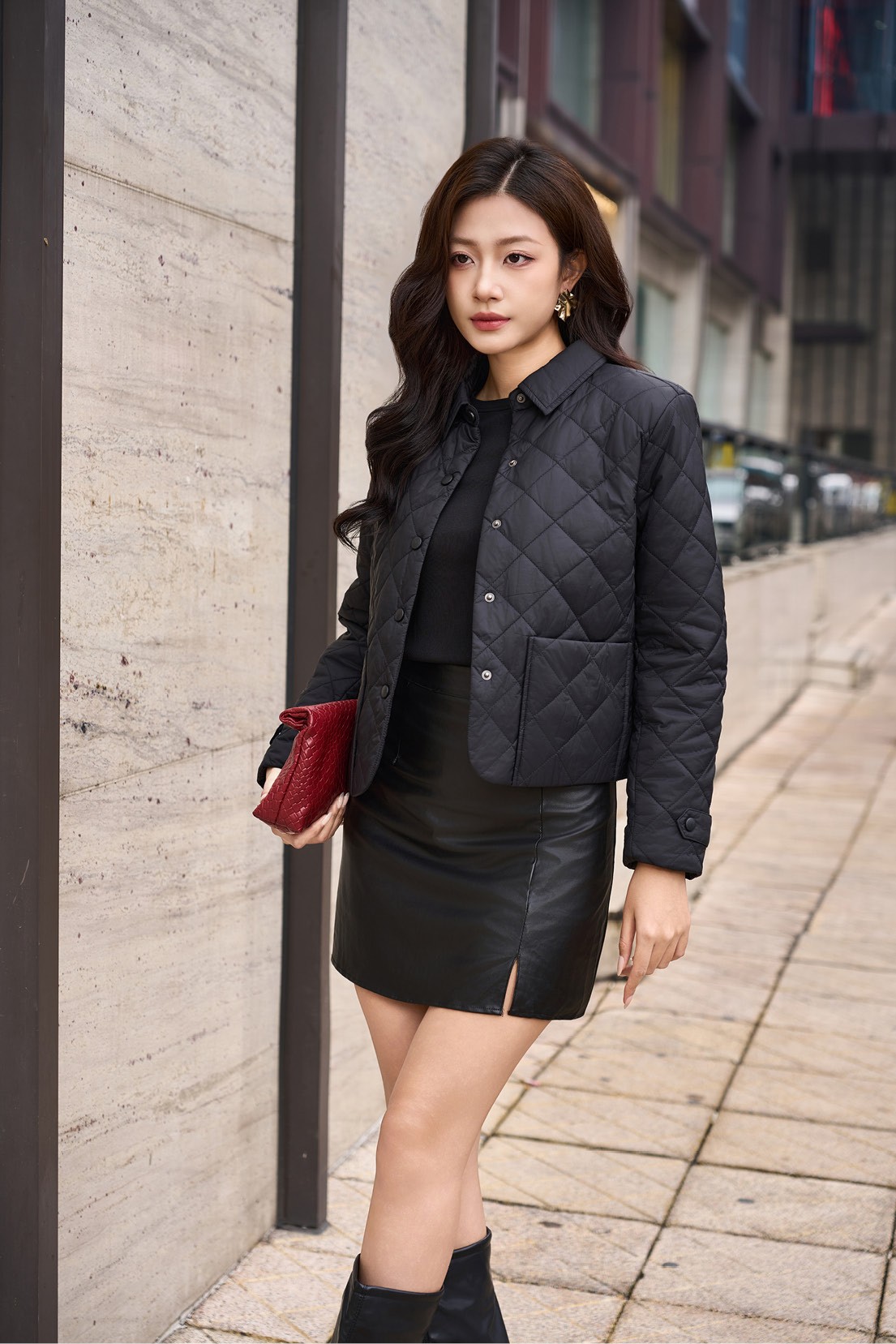 Áo Jacket nữ 3L dáng ngắn 251JWS3010/FY2502