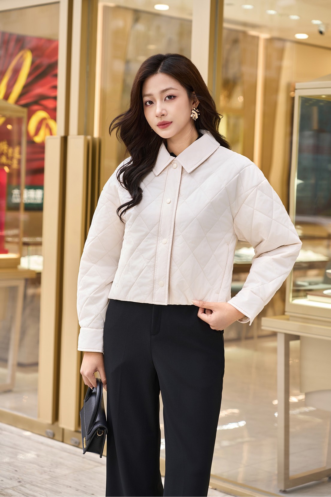 Áo Jacket nữ 3L dáng ngắn 251JWS3024/FY2502