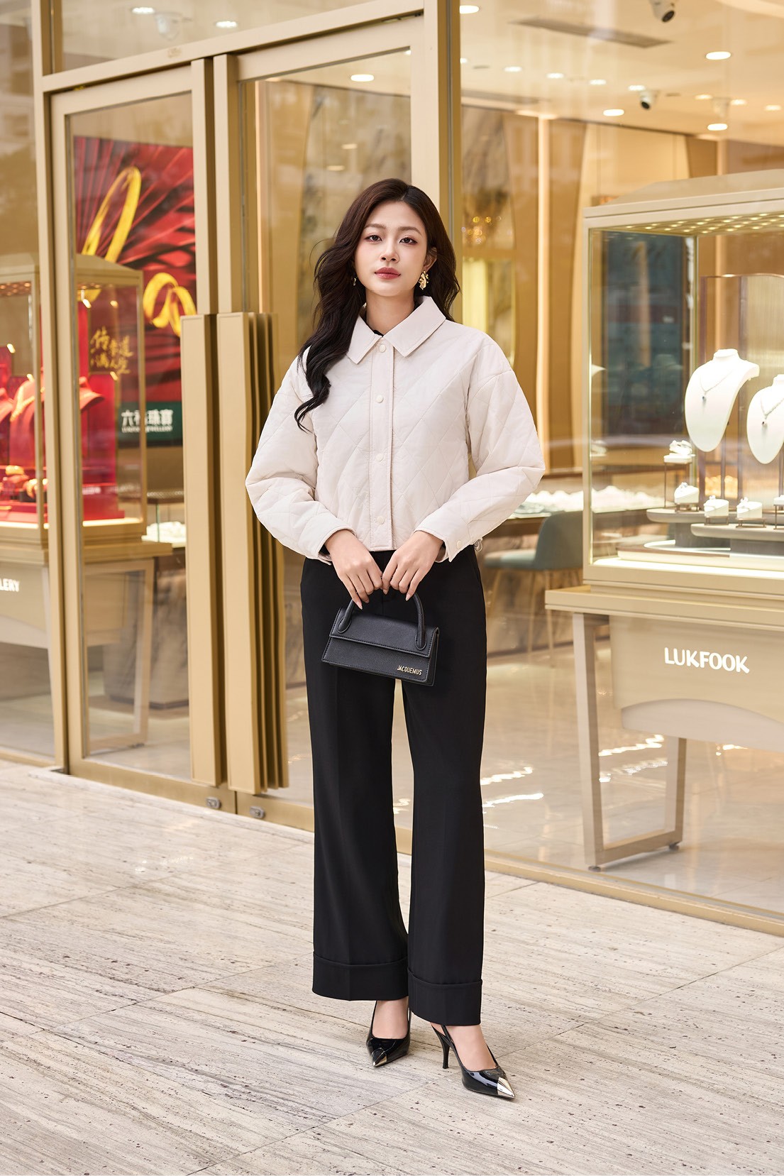 Áo Jacket nữ 3L dáng ngắn 251JWS3024/FY2502