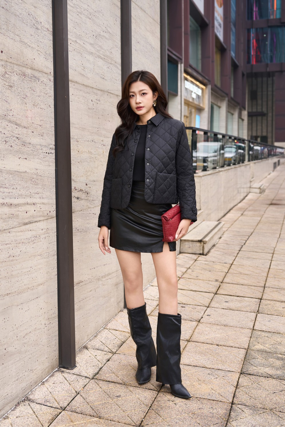 Áo Jacket nữ 3L dáng ngắn 251JWS3010/FY2502