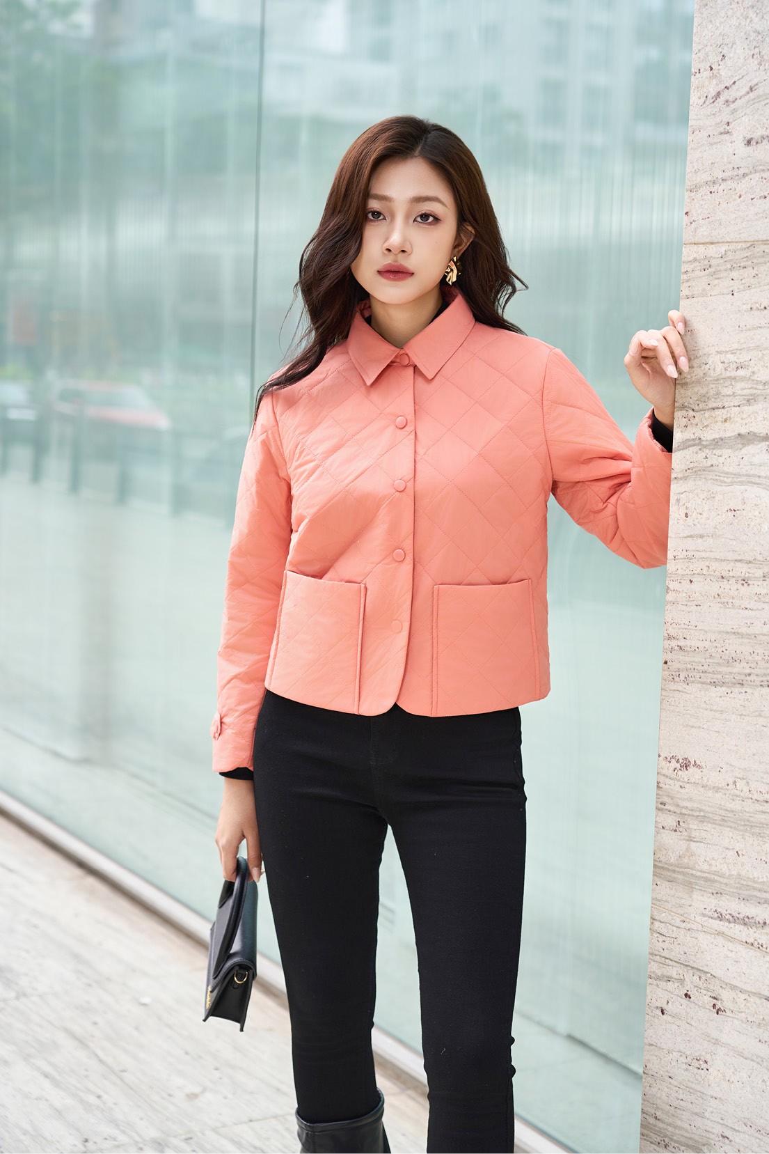Áo Jacket nữ 3L dáng ngắn 251JWS3010/FY2502