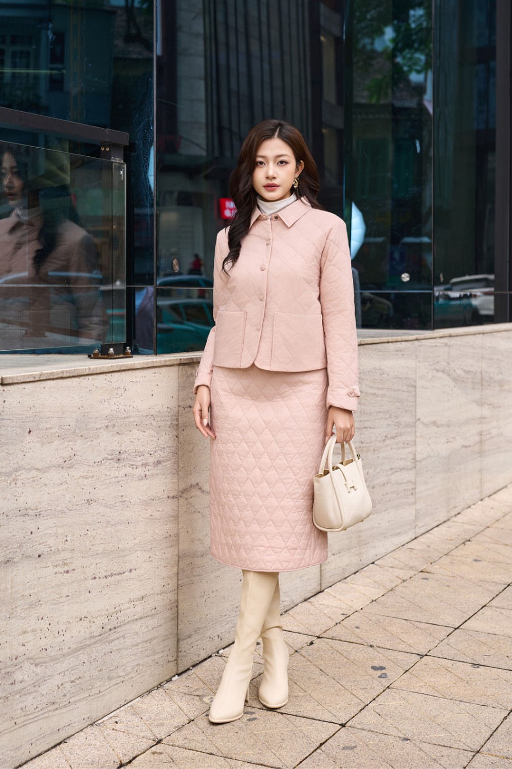 Áo Jacket nữ 3L dáng ngắn 251JWS3010/FY2502