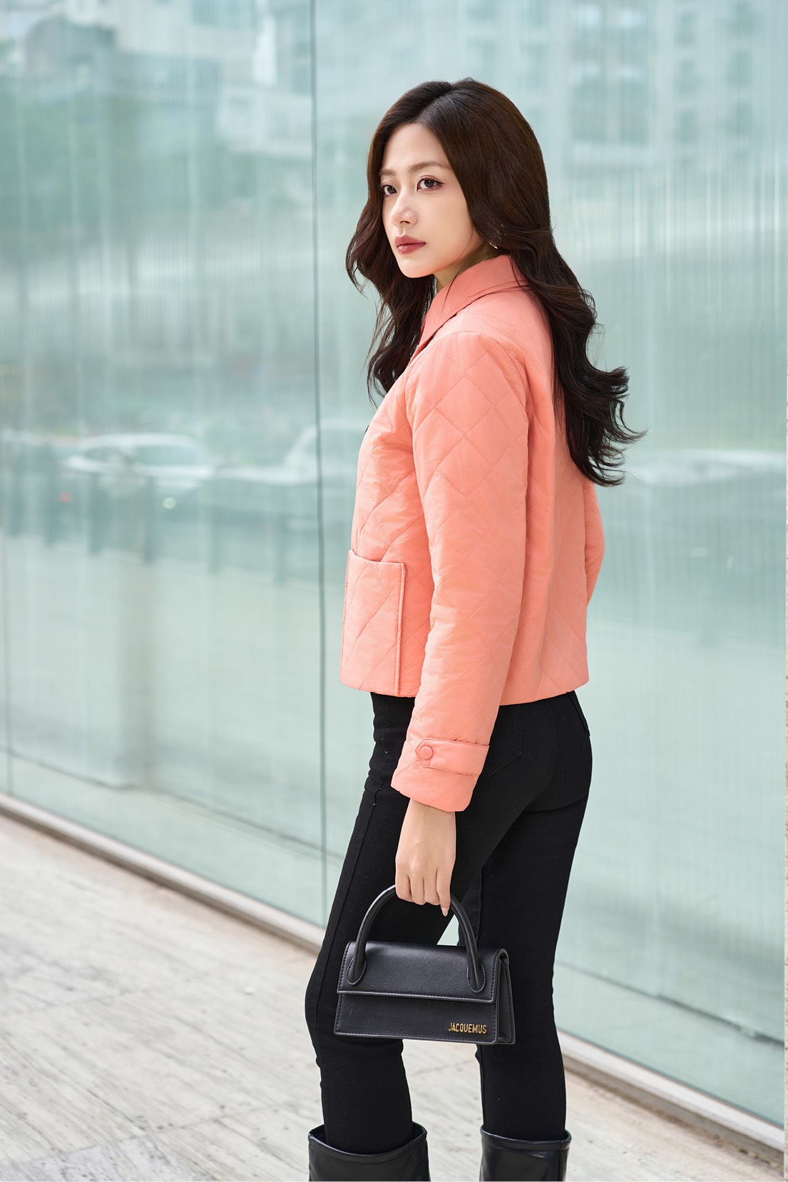 Áo Jacket nữ 3L dáng ngắn 251JWS3010/FY2502