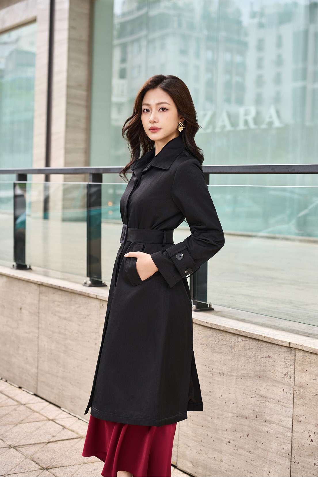 Áo khoác dài nữ 25GF6895158/SP2510