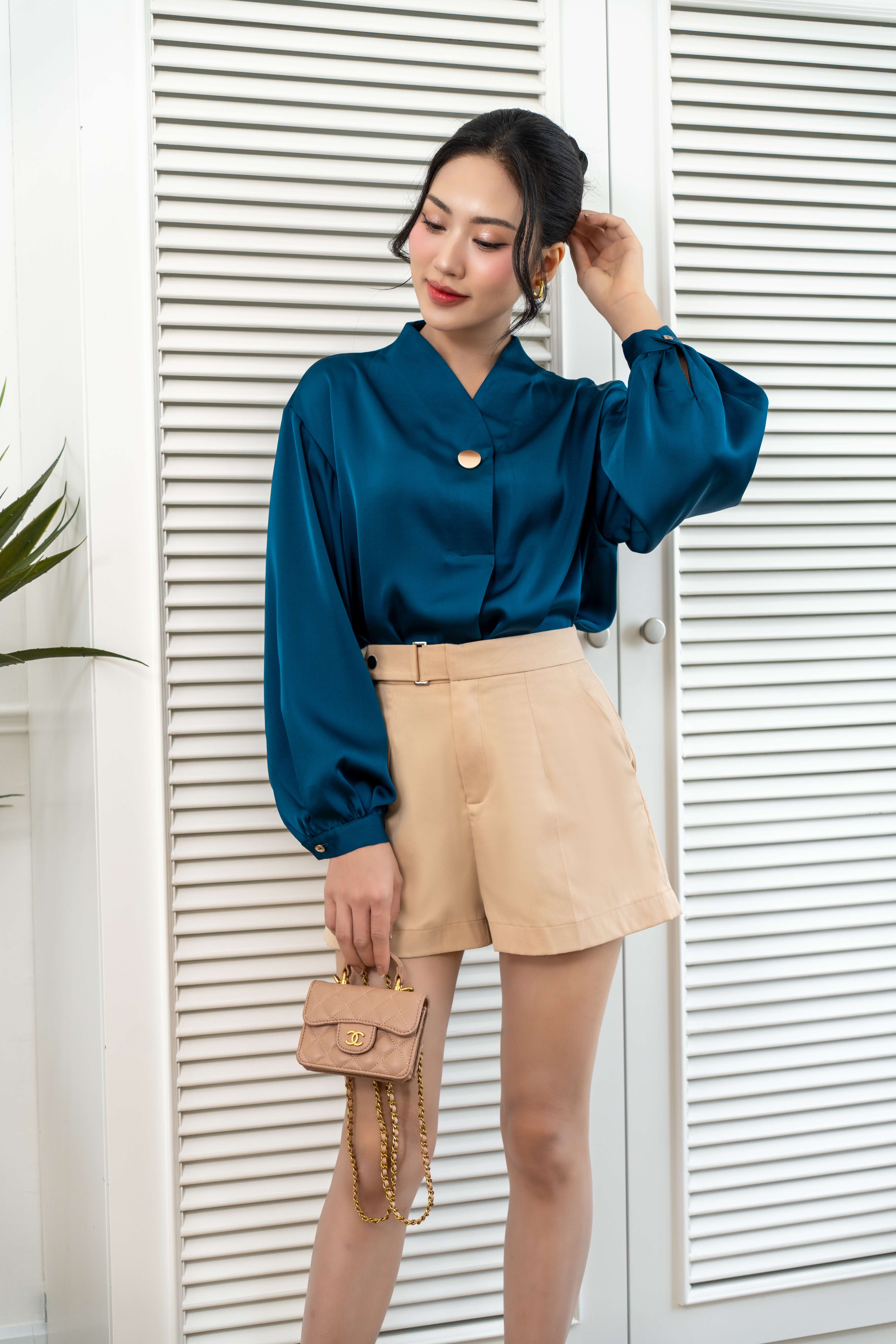 Áo sơ mi nữ 24SF36898184 /SP2410 TP: 95% Polyester 5%spandex