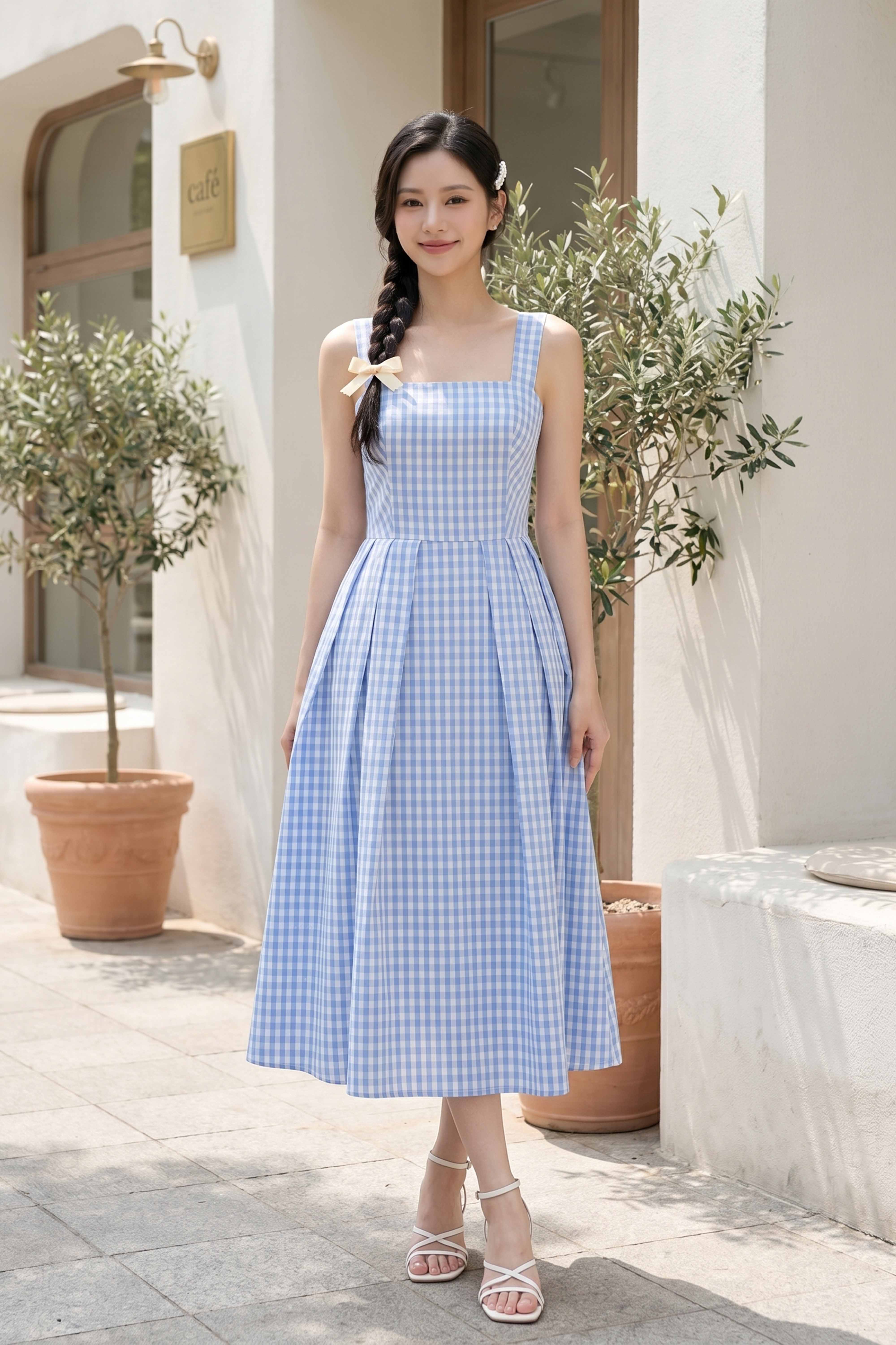 Đầm xòe 2 dây 23DW3A56016/ON2303