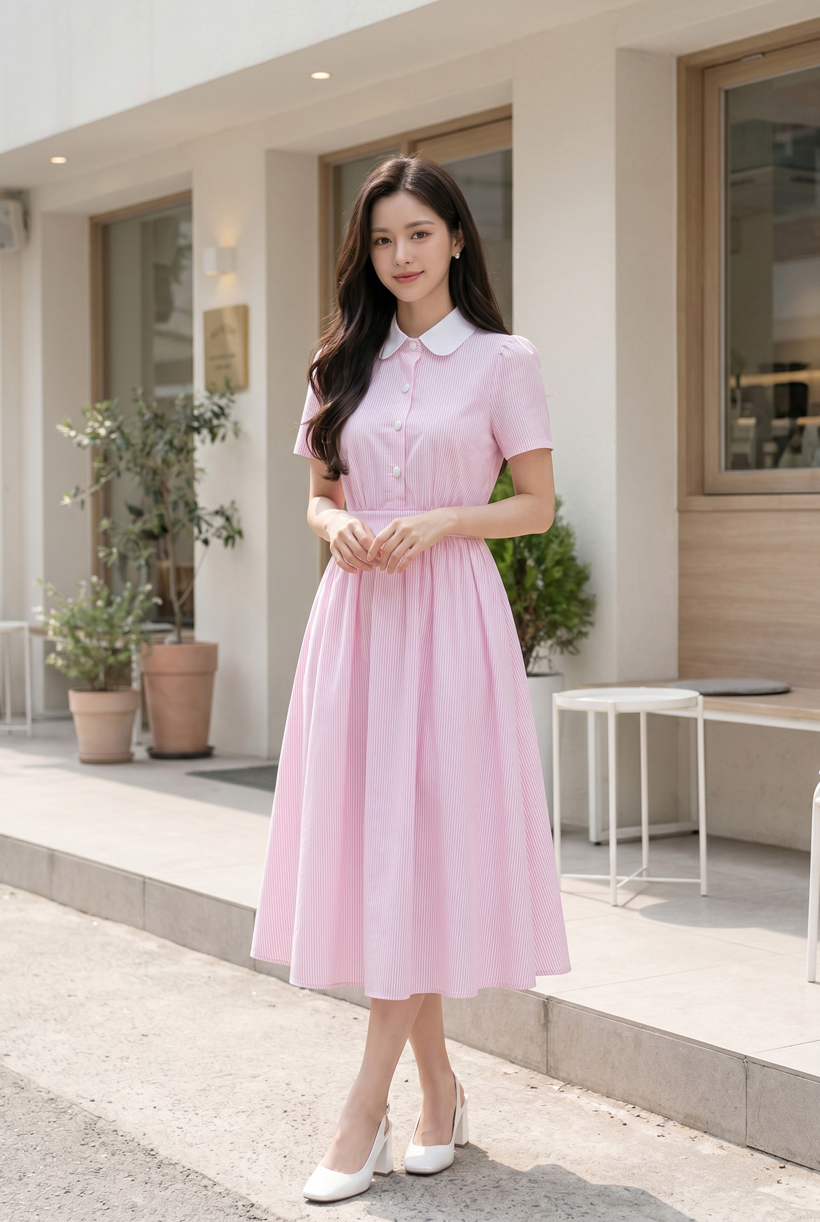 Đầm xòe cổ đức NT 23DW3B5605 /ON2303