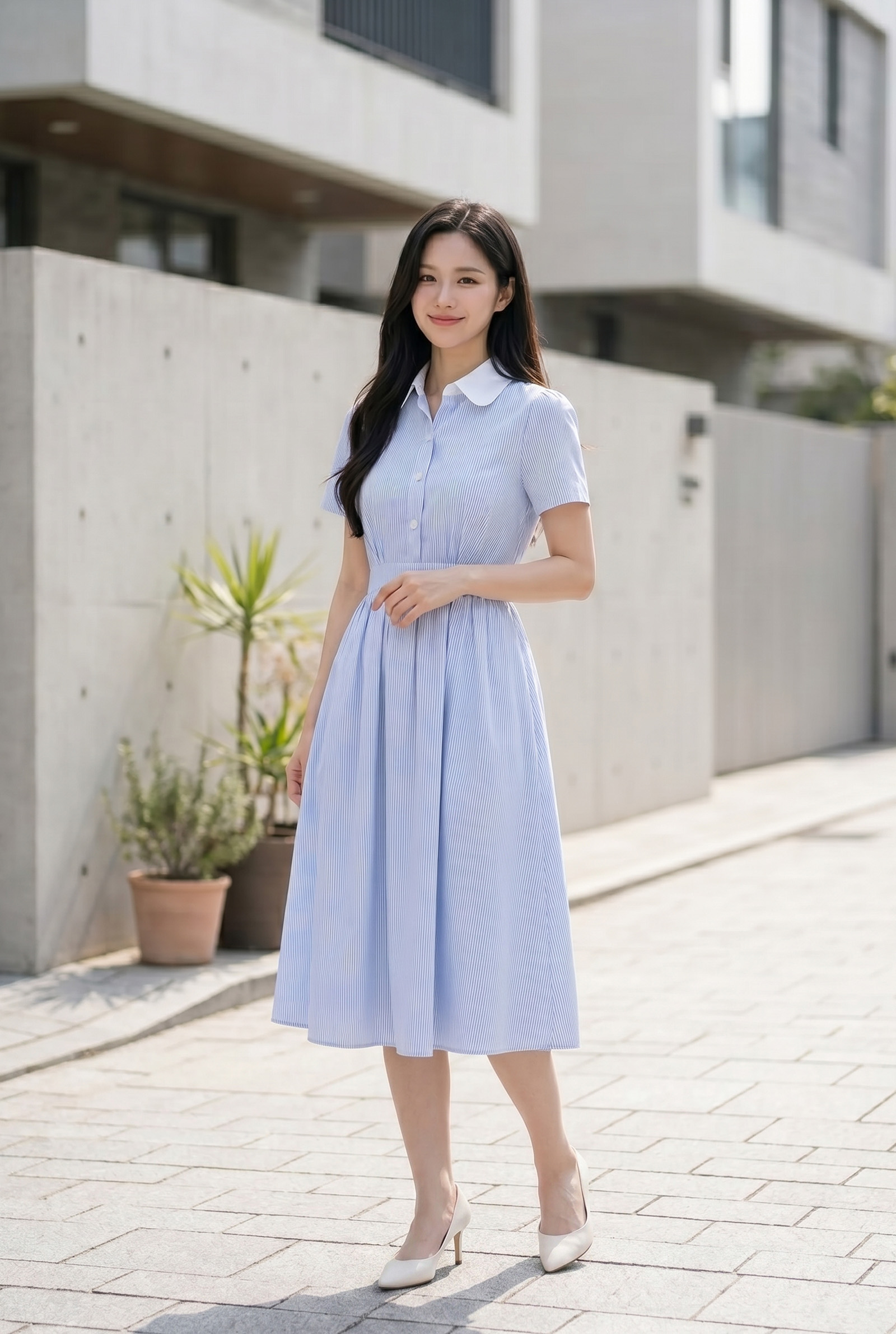 Đầm xòe cổ đức NT 23DW3B5605 /ON2303