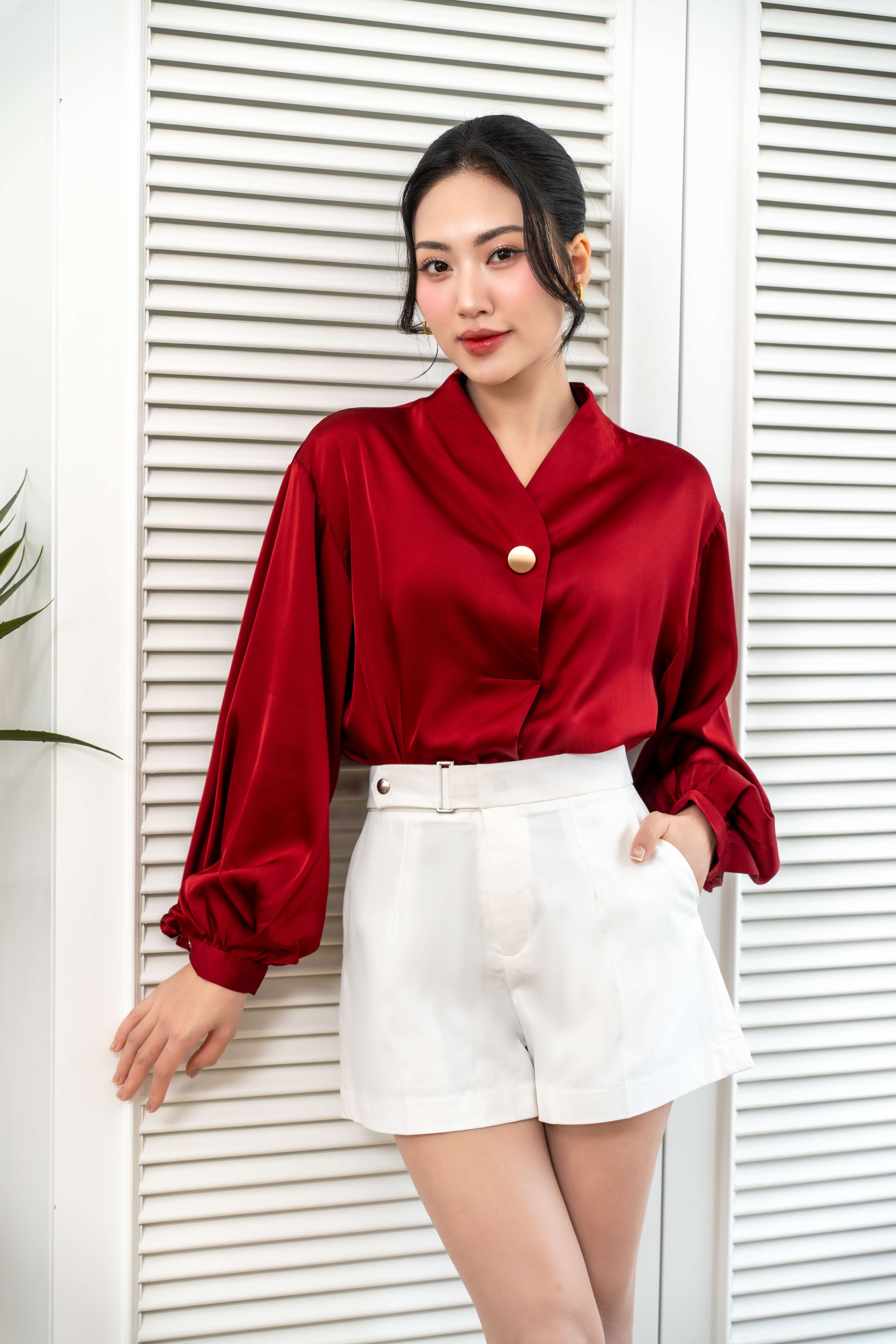 Quần short cạp có đai 23TW66195 /ON2302