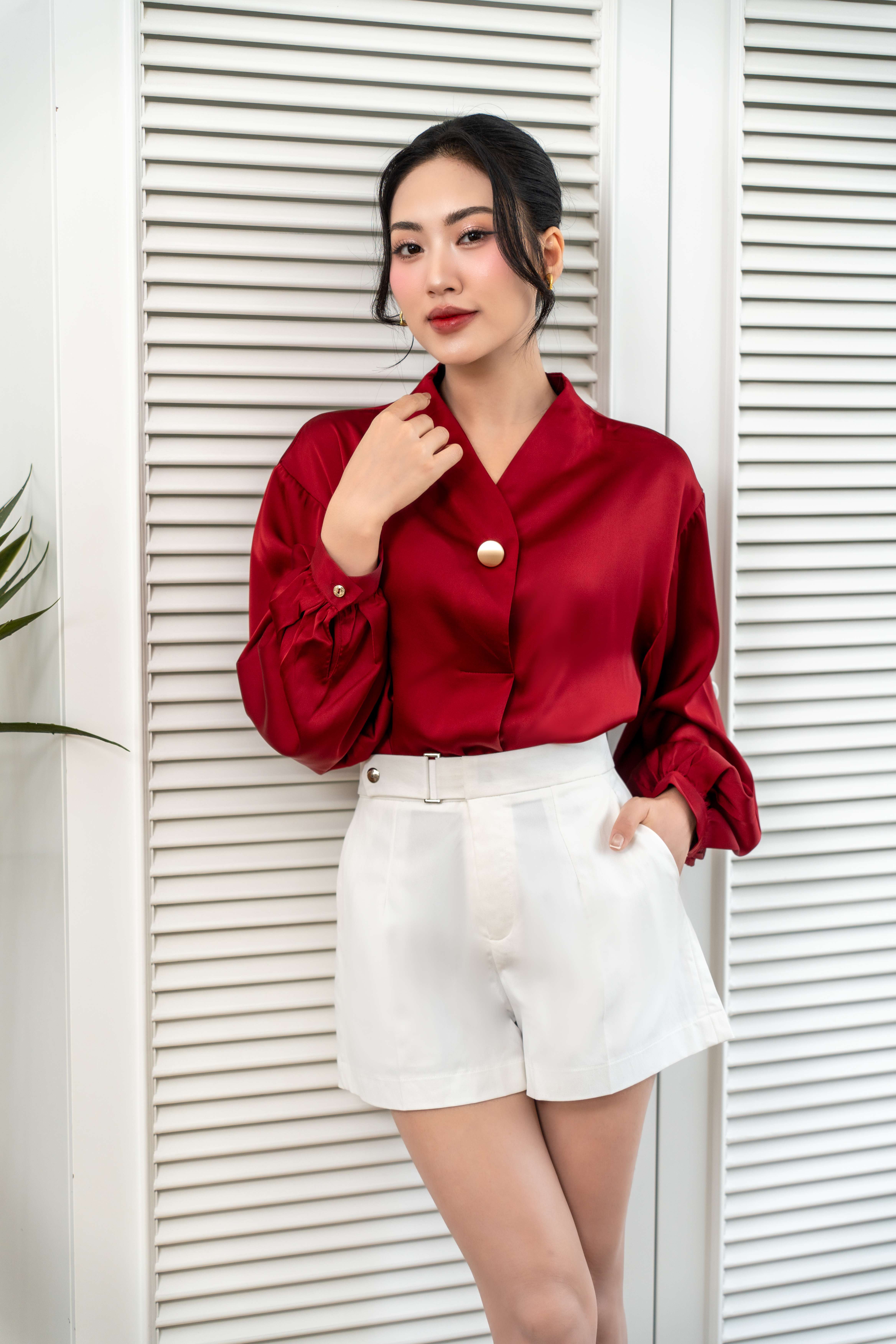 Quần short cạp có đai 23TW66195 /ON2302