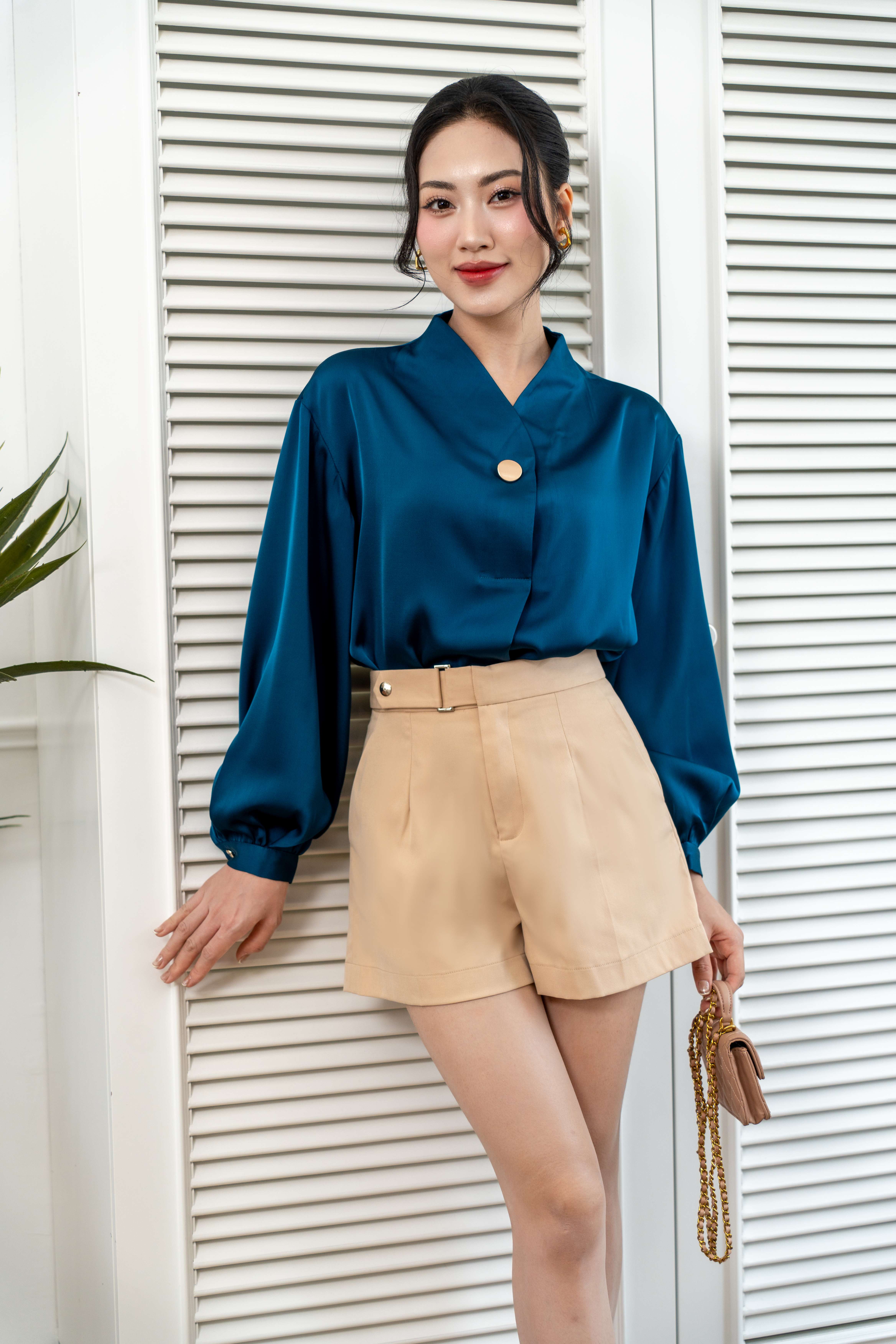 Quần short cạp có đai 23TW66195 /ON2302