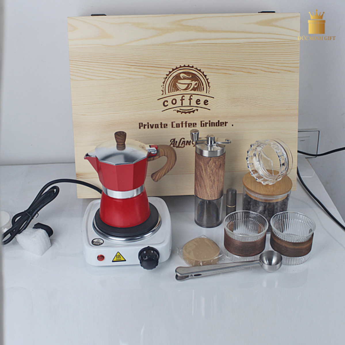 Set Qùa Năng Lượng Thành Công 10 món hộp gỗ in logo
