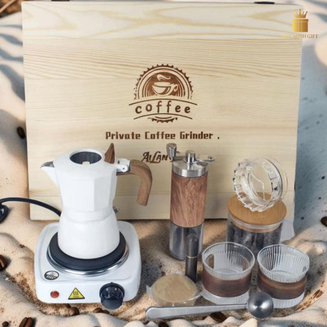 Set Qùa Năng Lượng Thành Công 10 món hộp gỗ in logo