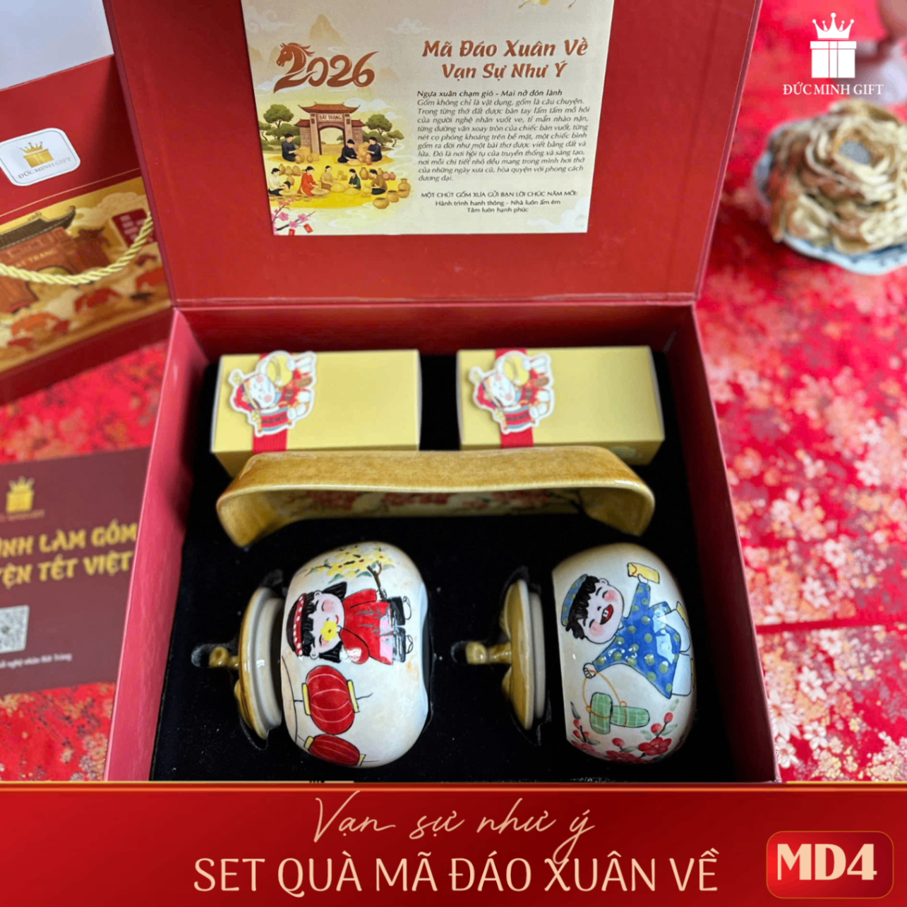 Set Qùa Mã Đáo Xuân Về Gốm Việt