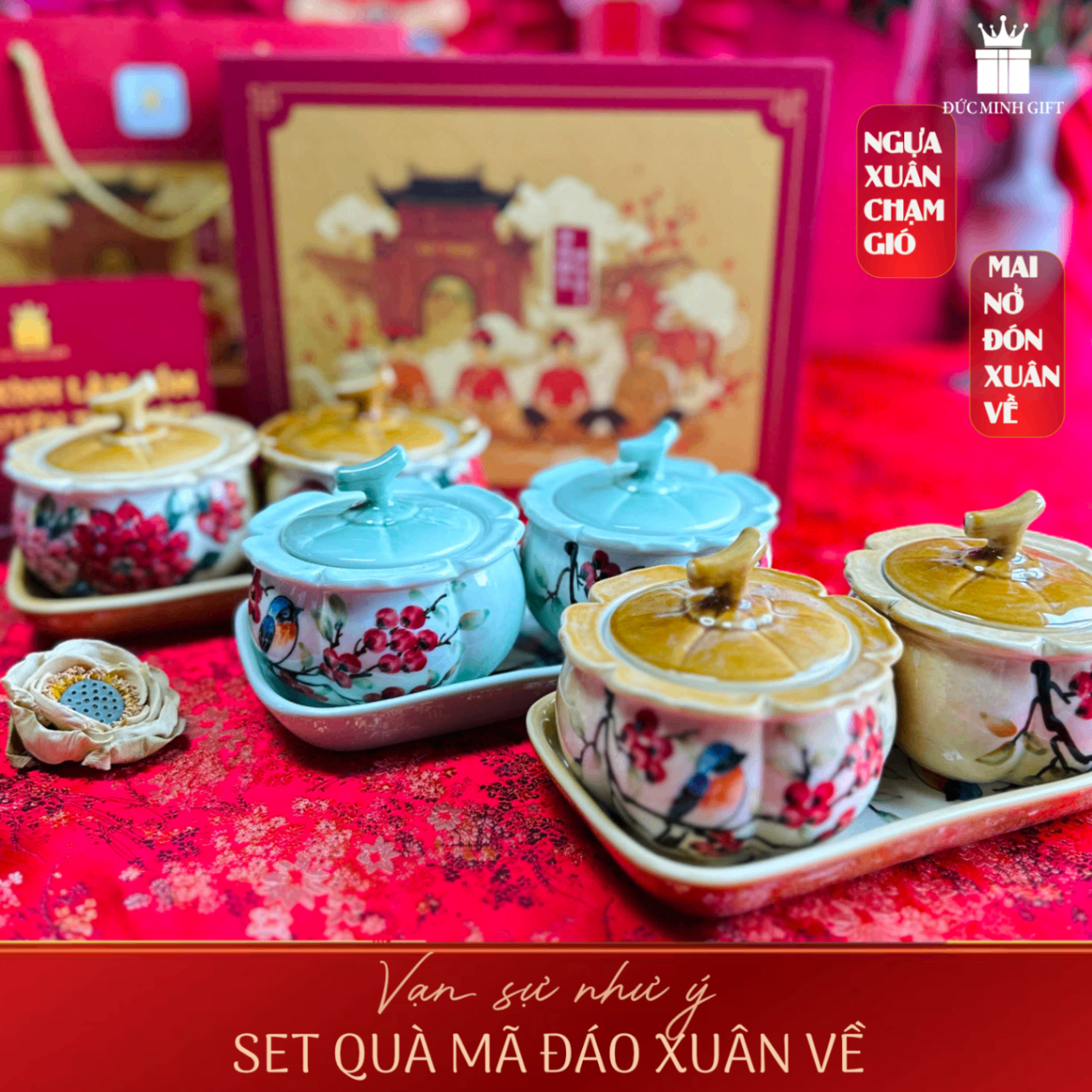 Set Qùa Mã Đáo Xuân Về Gốm Việt