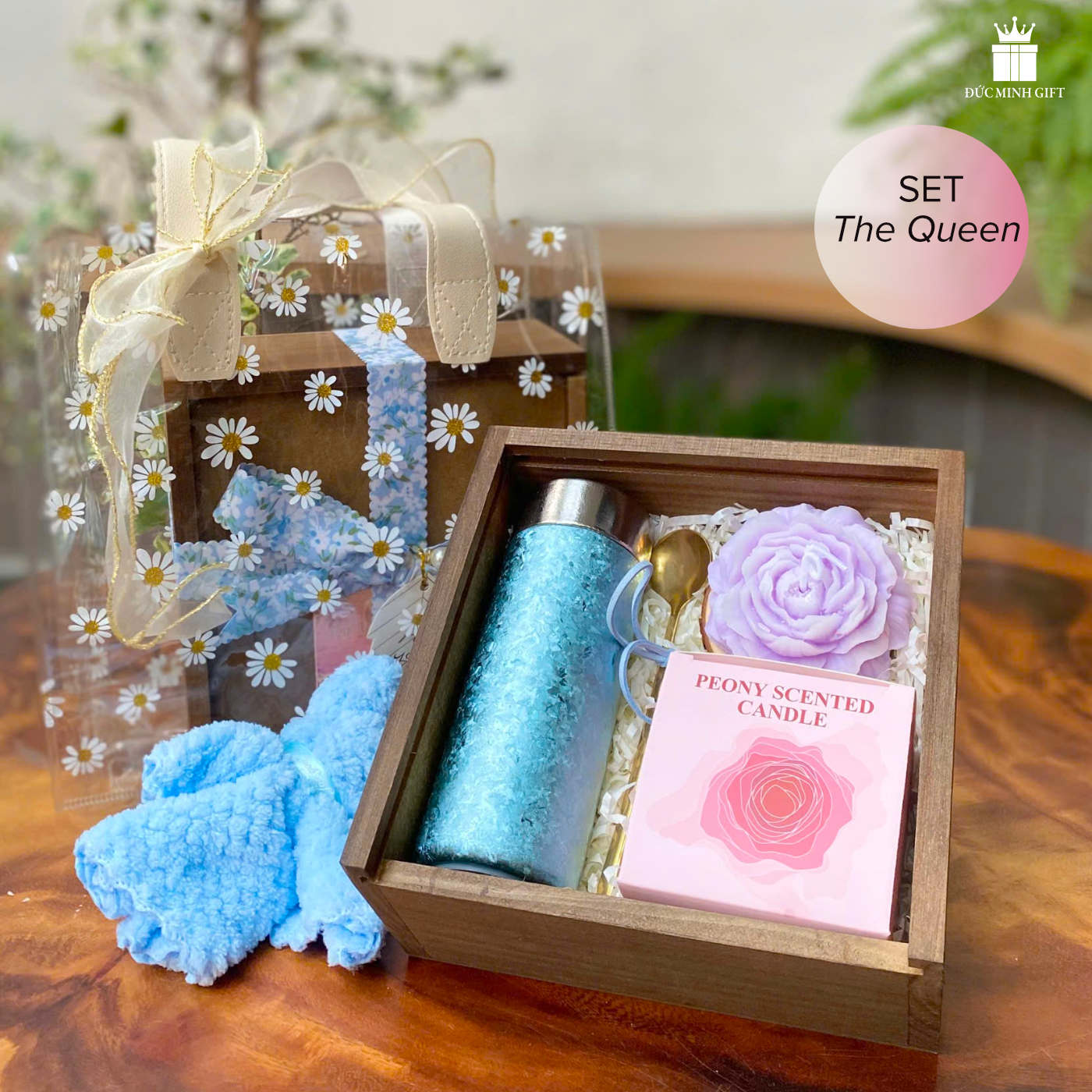 Bộ quà tặng The Queen nữ hoàng băng gía bình giữ nhiệt pha lê băng 200ml