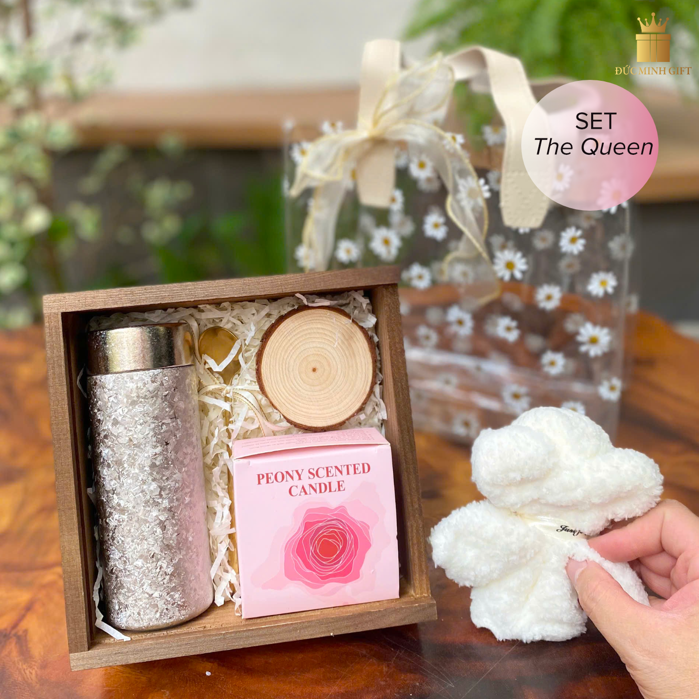 Bộ quà tặng The Queen nữ hoàng party bình giữ nhiệt pha lê bạc 200ml