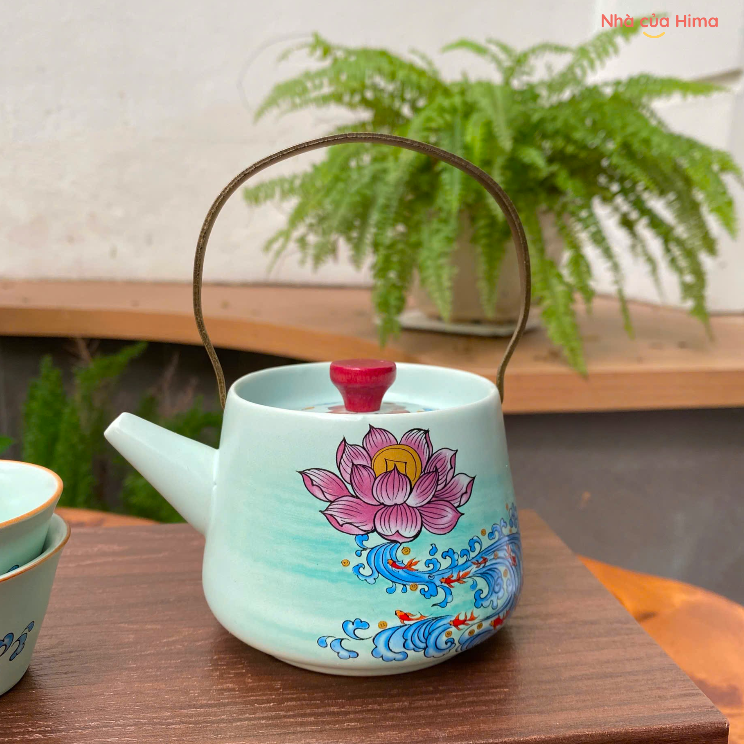 Bộ quà tặng ấm chén hoa sen tím - Thanh
