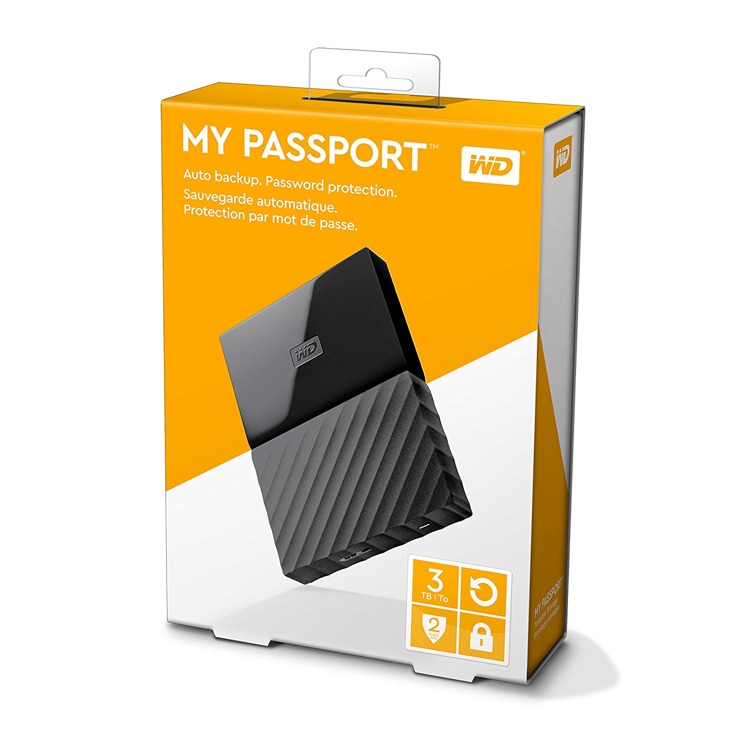 WD 3TB My Passport USB 3.0 Secure Portable Hard Drive (Đen)