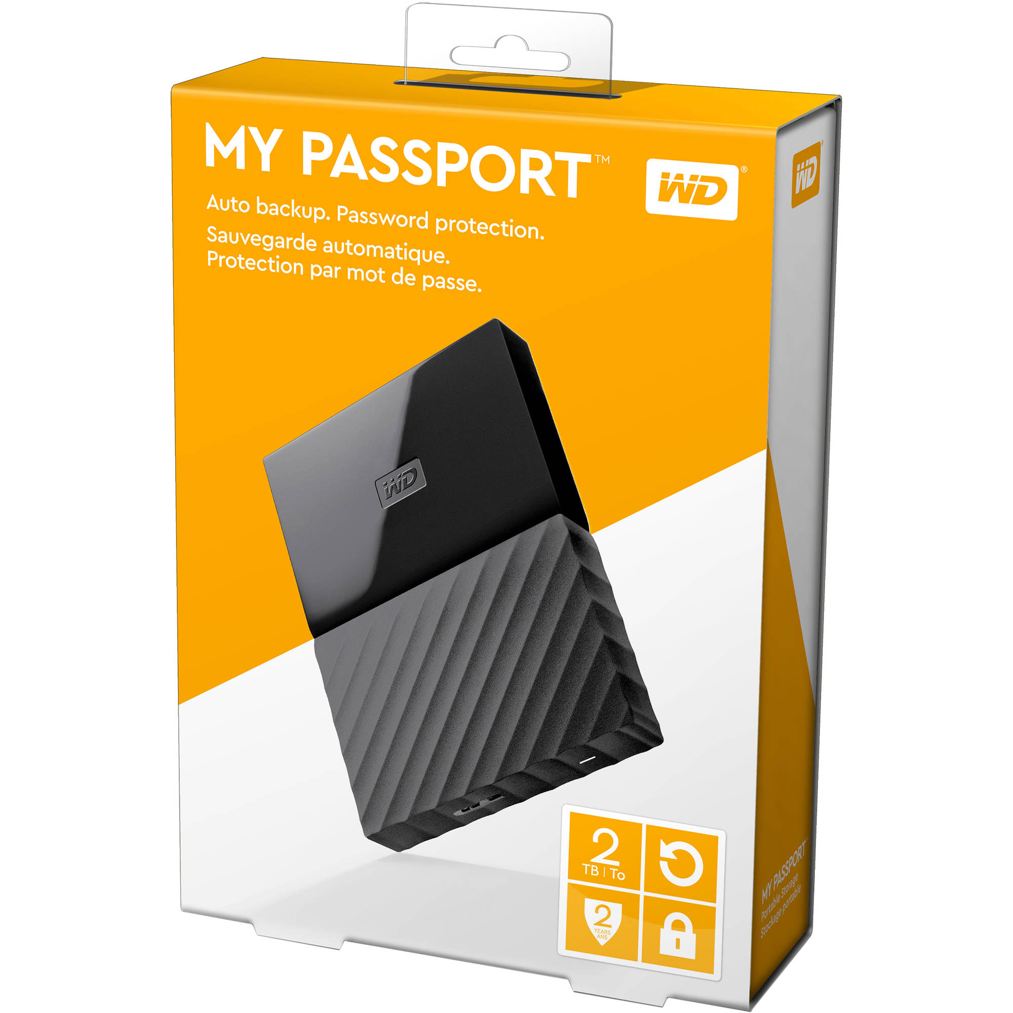 WD 2TB My Passport USB 3.0 Secure Portable Hard Drive (Đen)