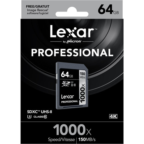 Thẻ nhớ SDXC Lexar 64GB 1000x Professional Class 10 UHS-II U3 150MB/s