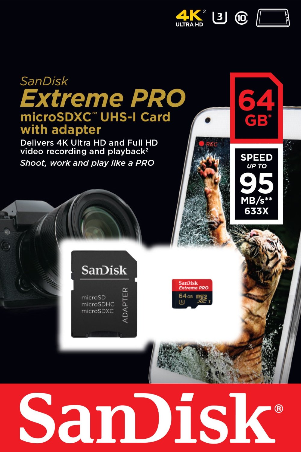 Thẻ nhớ MicroSD Sandisk Extreme Pro 64GB U3 170MB/s