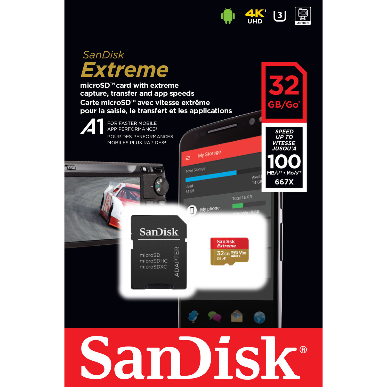 Thẻ nhớ MicroSDHC SanDisk Extreme 32GB A1 U3 667x 100MB/s