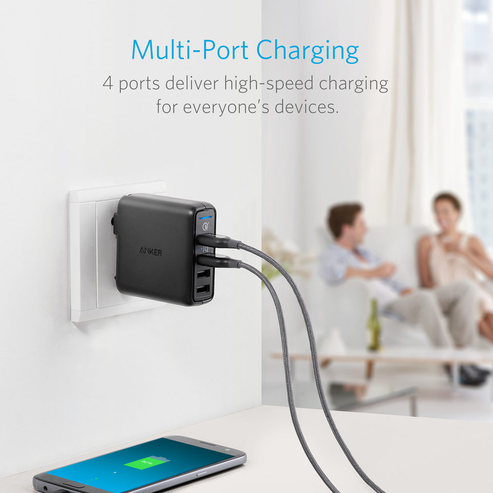 Sạc Anker PowerPort Speed 4 , 43.5w, 1 cổng Quick Charge 3.0