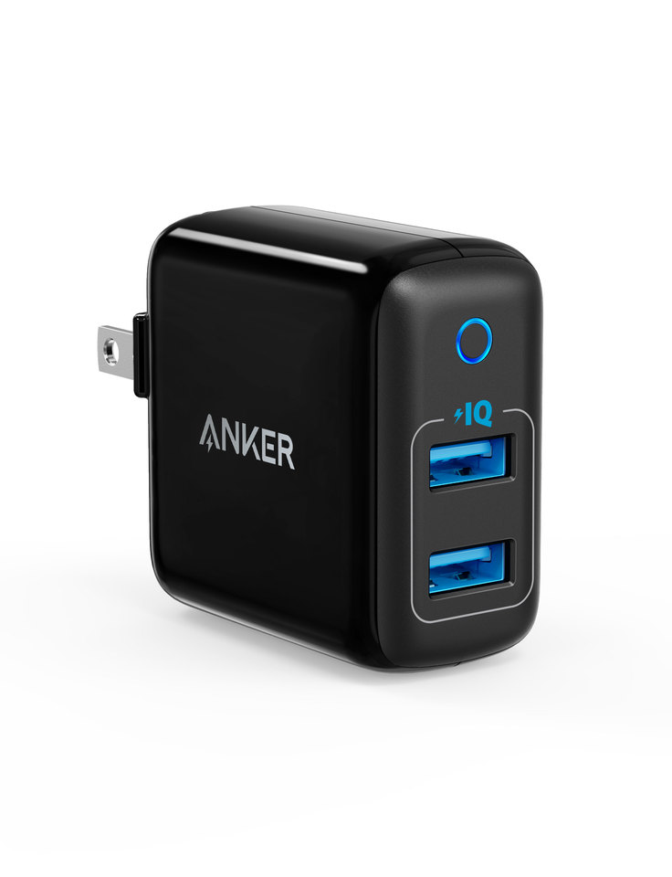 Sạc Anker 2 Cổng PowerPort II, 24w - màu Đen