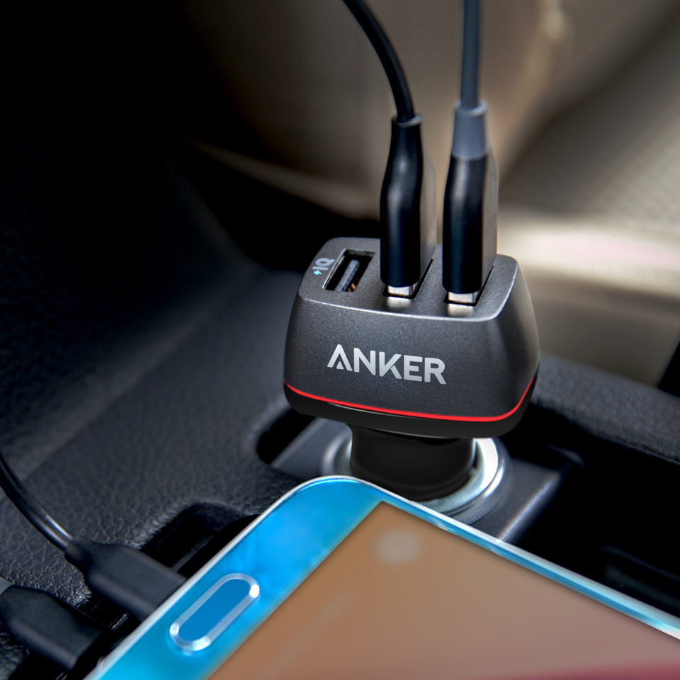 Sạc ô tô Anker 3 cổng, 36w - (PowerDrive+ 3, 36w)