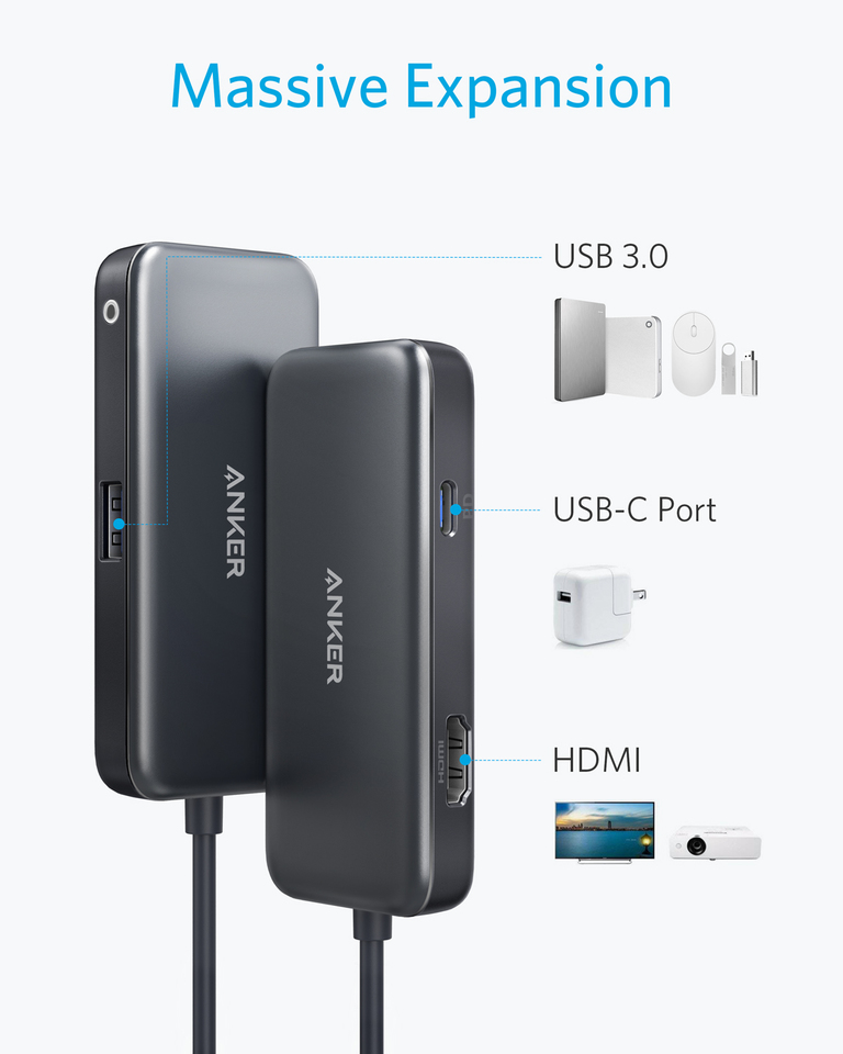 Bộ chuyển đổi Anker cổng USB-C 3 in 1 - A8335