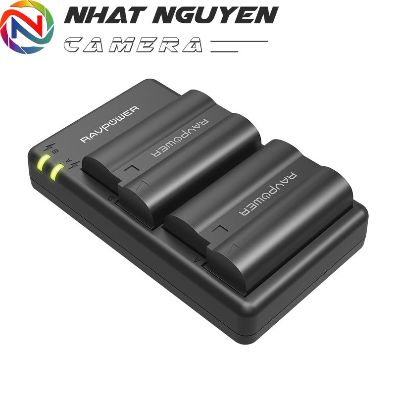 Bộ 2 pin và 1 sạc đôi RAVPower EN-EL15, EN-EL15A cho Nikon