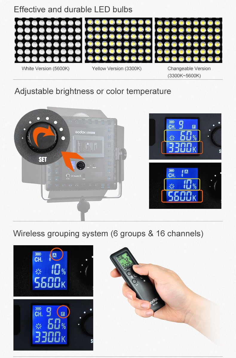 Đèn Led Godox 1000w - 1000c