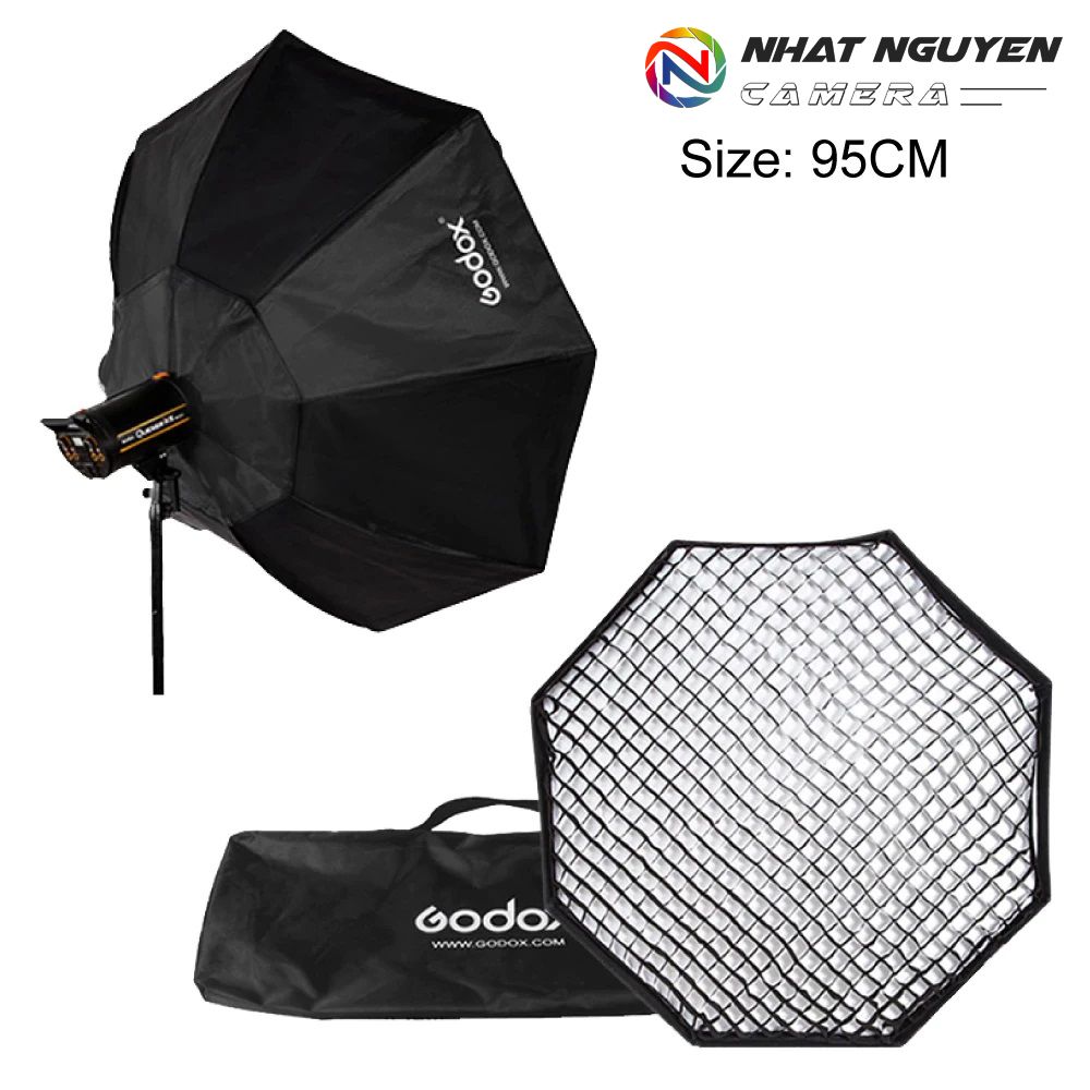 Softbox Dù thao tác nhanh Godox 95cm, kèm tổ ong - Softbox bát giác 95 cm ( kèm tổ ong)