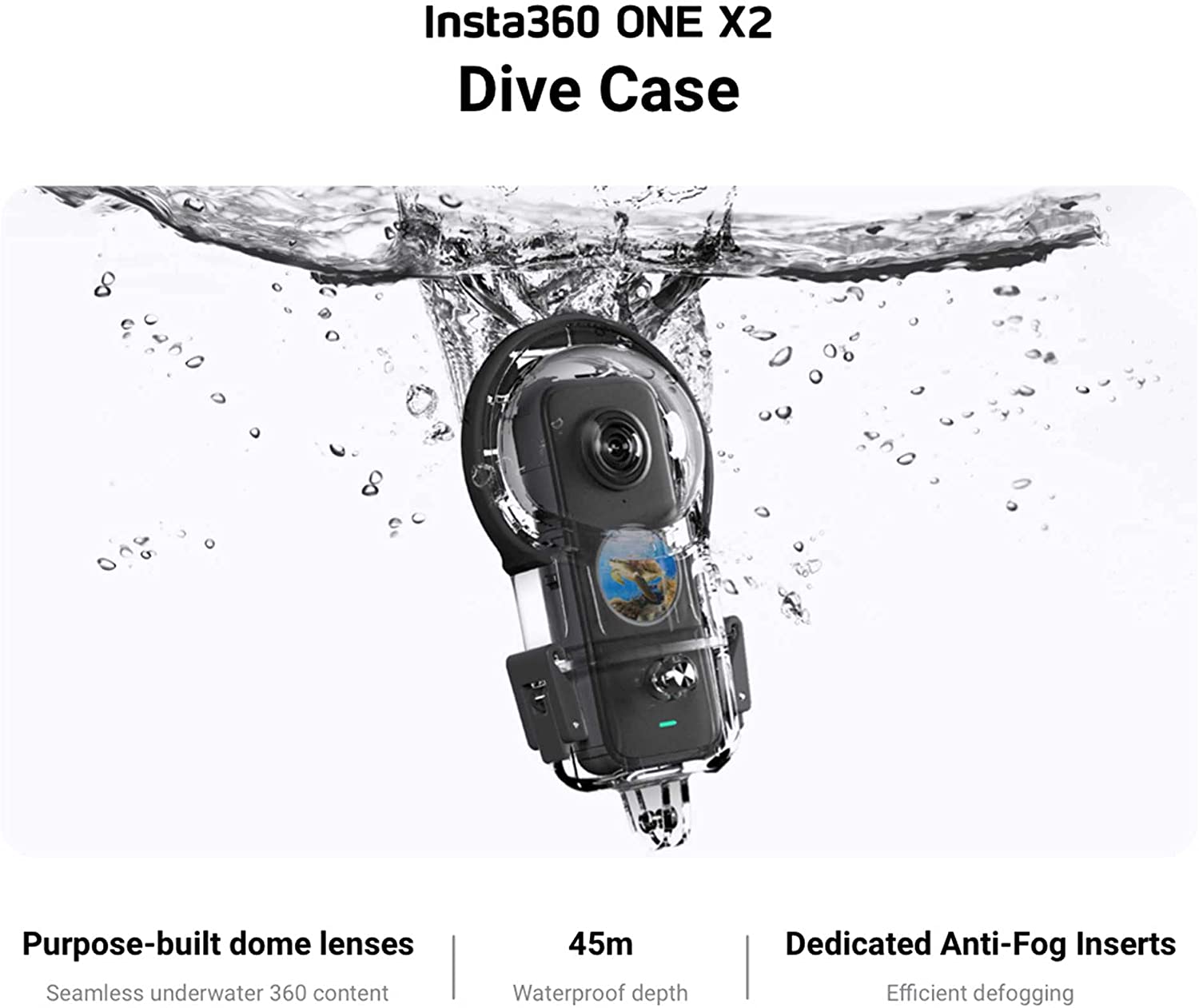 Dive Case Insta360 ONE X2 - Vỏ chống nước Insta 360 One X2 độ sâu 45m