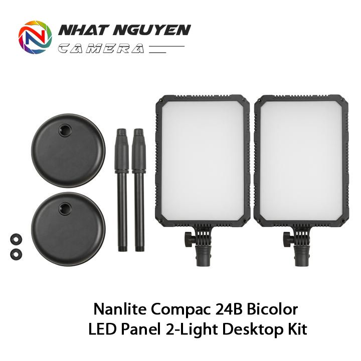 Nanlite Compac 24B Desk Top 2 Kit - Đèn Led Live Stream, Đèn Vlog  Nanlite 24B Bi Color