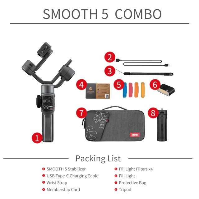 Zhiyun Smooth 5 - Gimbal chống rung Smooth 5 - Bản Combo