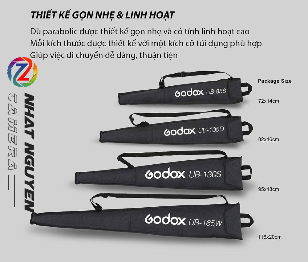 Dù Phản Bạc Godox Silver Parabolic Umbrella UB-150S Chính Hãng