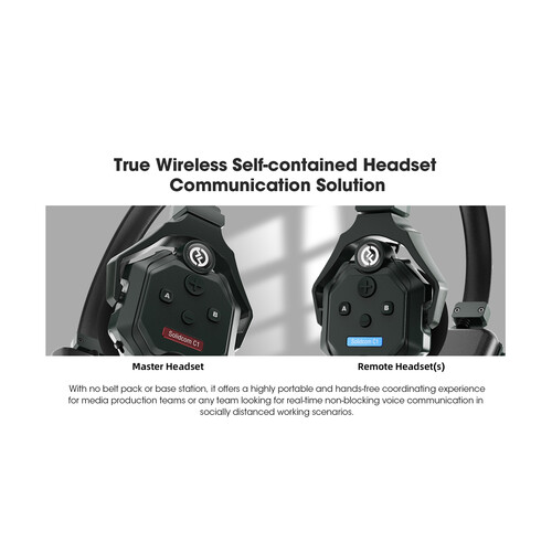 Tai Nghe Hollyland Solidcom C1-6S Full-Duplex Wireless DECT Intercom System with 6 Headsets (1.9 GHz) - Chính hãng